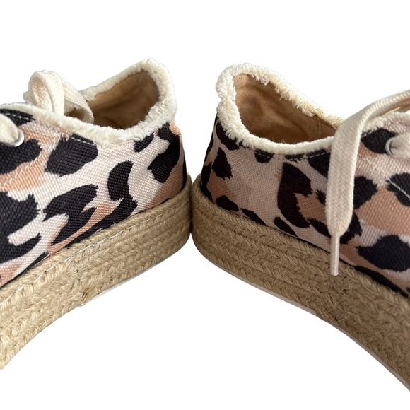 Schutz | Luna Canvas Animal Print Espadrille Platform Sneakers Size 7.5 - Picture 7 of 11